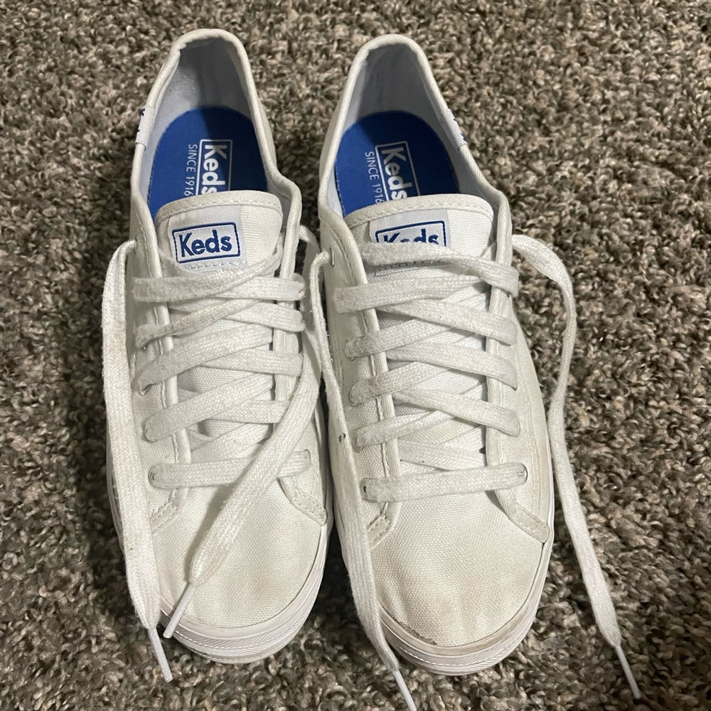 White keds platform sneakers